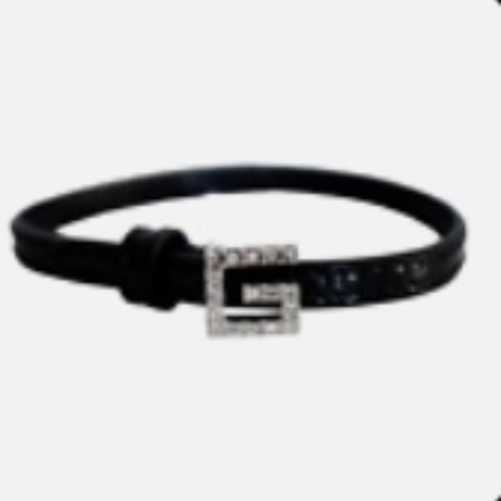 Gucci Black Leather Bracelet with Crystal Square G - Picture 2 of 6